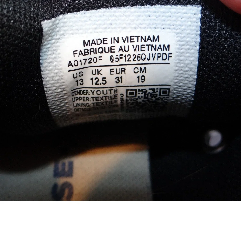 Converse Chuck‎ Taylor All Star Mid Top Black Canvas Youth Shoes Size 13